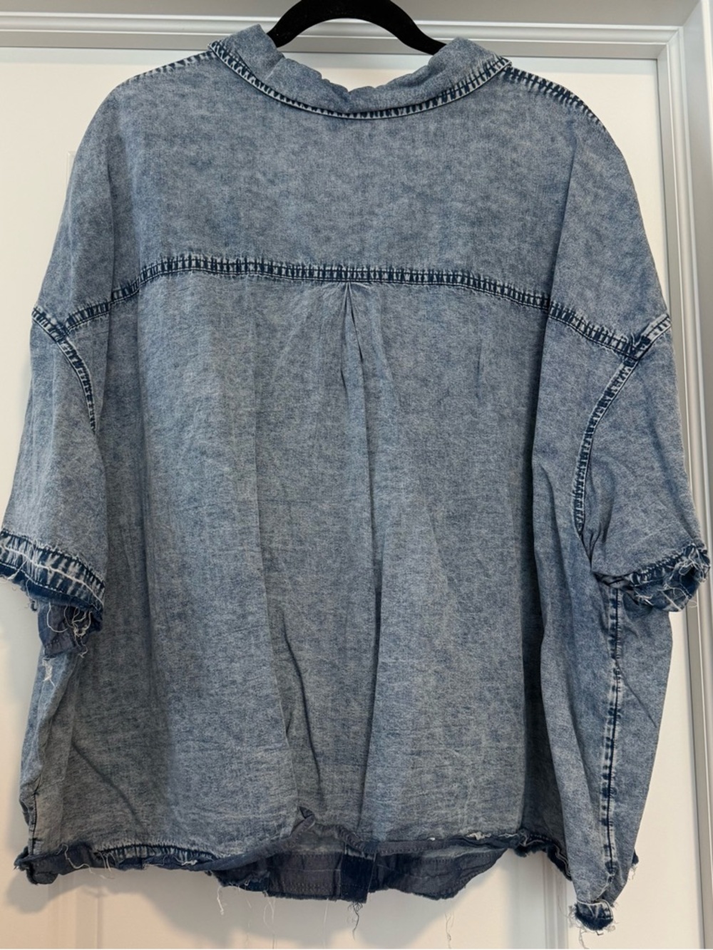 FUTURE COLLECTIVE Light Blue Denim-Look Button-Up - Picture 6 of 6